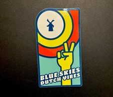 Dutch Bros Blue Skies Dutch Vibes Peace Sticker