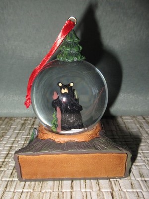 Big Sky Carvers Ornament hiking black bear water globe snow Jeff Fleming