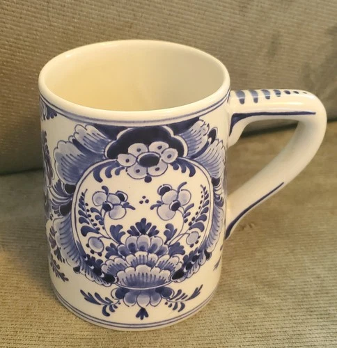 Delft Blue Hand Painted Signed Holland 4.5" Collectible Mug/Coffee Cup