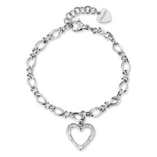 Regalo Cresima Bracciale Cuore Aperto Ragazza Sagapo Acciaio SMO11 S'agapo
