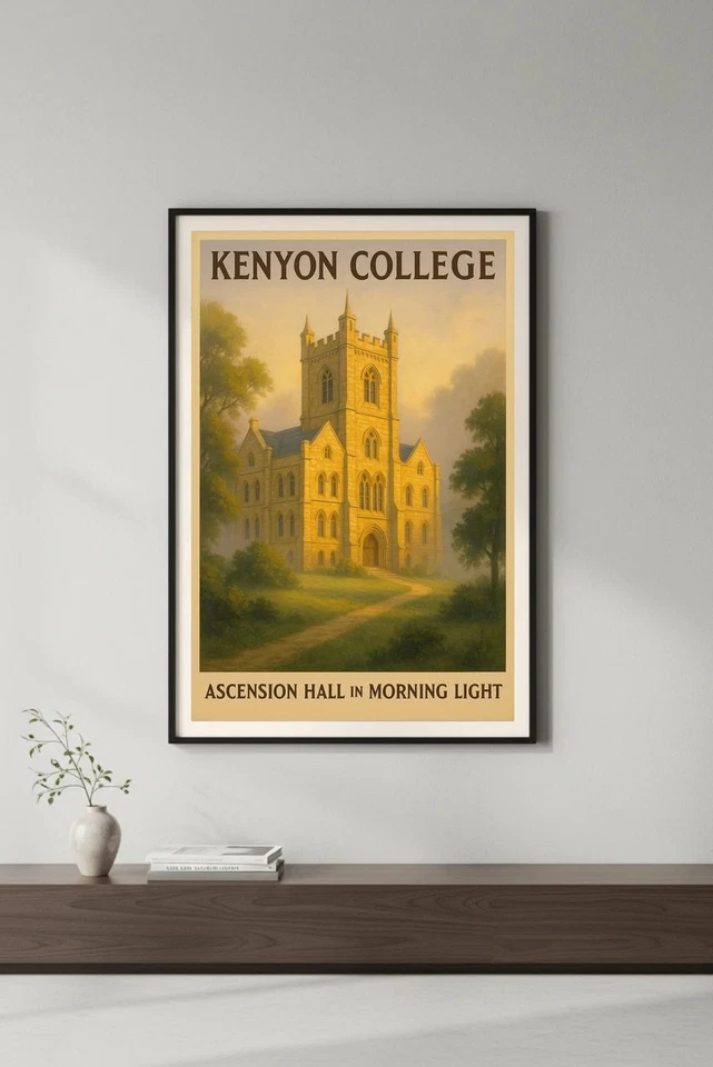 🎓 Póster universitario Kenyon - Salón de la Ascensión a la luz de la mañana 24x36” 🌅 Foto 2 de 4