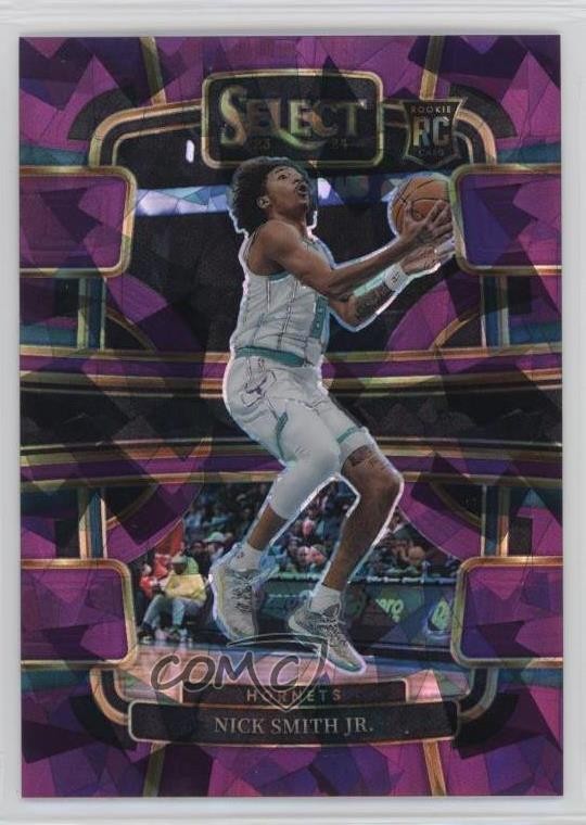 2023-24 Panini Select Concourse Purple Cracked Ice Prizm 28/99 Nick Smith Jr 5y7