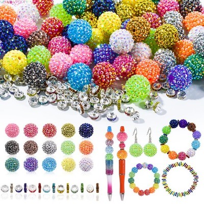 20mm Acrylic Rhinestone & Spacer Beads for Beadable Pens  20pcs + 220pcs