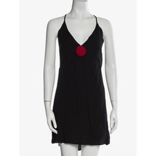 NWT Reformation Cailyn Little Black Dress Red Rosette Flower Size Large