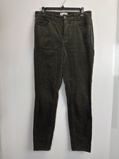 Ann Taylor LOFT Corduroy Pants Womens 8/29 Green High Rise Skinny Leg Casual