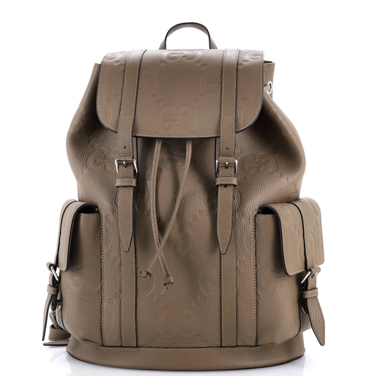 Gucci Double Pocket Belt Backpack Jumbo GG Embossed Leather  display picture 1