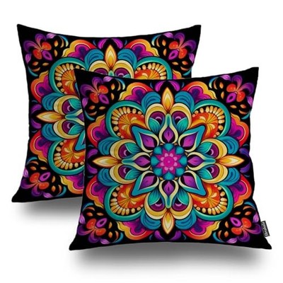  Colorful Mandala 20'' x 20'' (Pack of 2) Blue7 Colorful Mandala Blue03