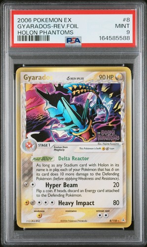 2006 POKEMON EX HOLON PHANTOMS #8 GYARADOS-REVERSE FOIL PSA 9