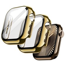 Hülle mit Schutzfolie für Apple Watch Series 11/10 46mm - 2 Stück Gold