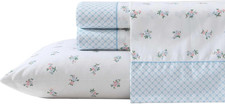 Laura Ashley - Sheet Set, Breathable Percale Cotton Bedding, 200 Thread Count, D