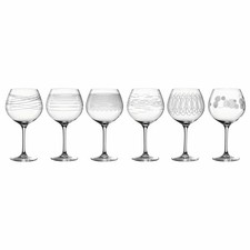 Leonardo verre bourgogne CASELLA ensemble de 6 avec diagravure, verre cristal...