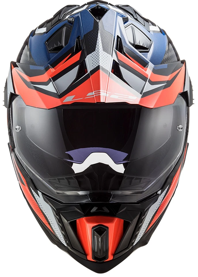 LS2 Explorer Carbon Focus Dual Sport Helmet Blue/White - Image 3 of 4