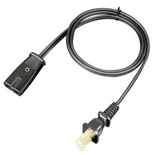 6-Ft Replacement Appliance Power Cord   2-Pin 1/2" Spacing for Small Appliances