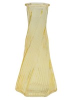 INNA-Glas Dekovase Velsary, Rillen, Gelb-Klar, 19Cm, Ø9Cm