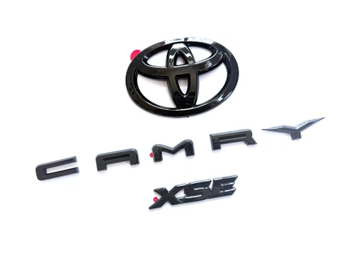 NEW 3PS 2018-2024 TOYOTA CAMRY XSE Gloss Black EMBLEM OVERLAY KIT PT948-03191-02 - product listing photo