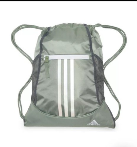 adidas Alliance II Sackpack Silver/ Green/ White Bag NEW W/TAGS LARGE +FREE๐๐ - Picture 4 of 9