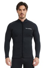 Men s 3mm Wetsuits Jacket Long Sleeve Neoprene Wetsuits Top 2031blackXL