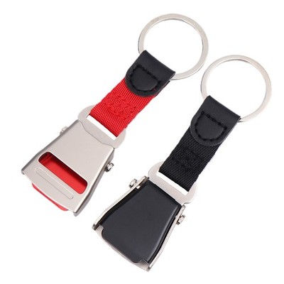 1PC Mini Safety Seatbelt Plane Buckle Keychain Strap Key Chain For Flight