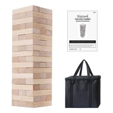 Giant Tumbling Tower 54PCS Wood Stacking Blocks 4Ft-4Ft Nature AB-137 Nattork