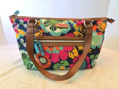 Lily Bloom HandBag Print Recycled Fabric  70's Floral Flower Power