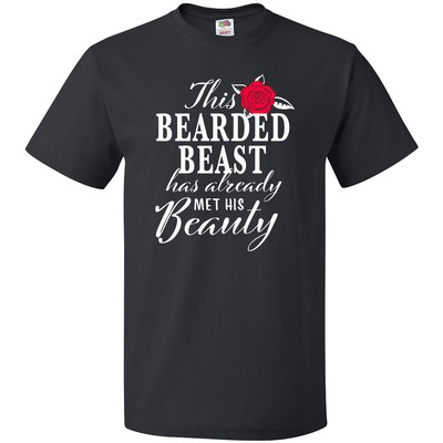 Inktastic This Bearded Beast Has Already Met His Beauty T-Shirt Men Beards Beard