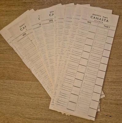 VINTAGE BARDEN CANASTA SCORER SHEETS X 14 - Image 1 of 3