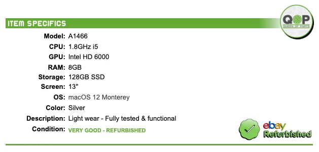 2015 MacBook Air A1466 - 13", 1.8GHz i5, 8GB RAM, 128GB SSD, Monterey, Silver - Image 2 of 4