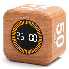 Rotating Productivity Timer 5, 25, 10, 50 Minutes Preset, Desk Cube w/Gravity...