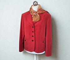 Women's tailored velvet blazer 14/16 in rich red with a scarf and a buckle