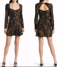 Reformation Indira cutout floral-print crepe mini dress sz 8