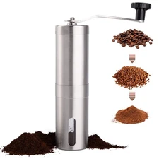 Manual Coffee Bean Grinder Stainless Steel Hand Mill Ceramic Burr for Aeropre...