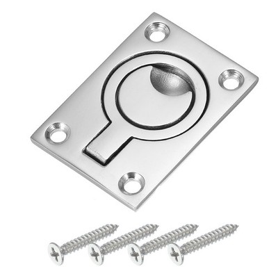 2-1/2''-1-3/4'' Flush Pull Ring Griffe Einbau Tür Pull mit Schraube Silber