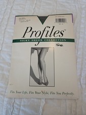 Vintage Hanes Profiles Silky Sheer Pantyhose Barely There AB E13 Enhanced Toe