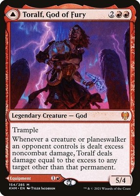 Toralf, God of Fury / Toralf's Hammer 1x FOIL KHM MTG Kaldheim Mythic MINT red