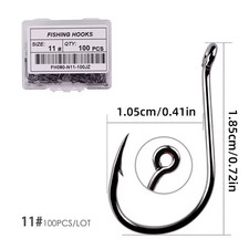 100pcs Circle Fishing Hooks 1# 1/0 5/0 Ultra Sharp Carbon Steel Octopus Offset
