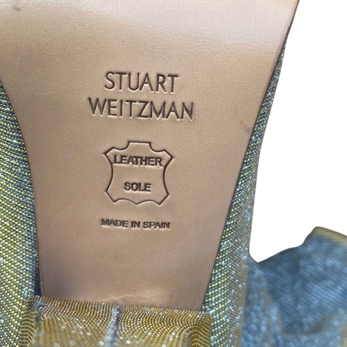 Stuart Weitzman Slouch Boot Pointed Toe Metallic Gunmetal Sz 11 Retro 80s Glam - Picture 9 of 13