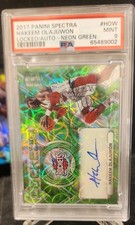 2017-18 Panini Spectra Hakeem Olajuwon Locked In Green Scope #/25  Psa 9 Rockets