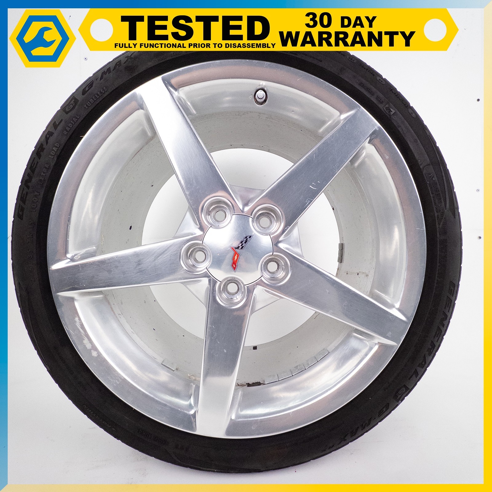 05-13 CHEVROLET CORVETTE C6 19X10J REAR WHEEL RIM SET OEM