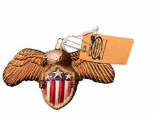 Merck Family Old World Glass  Christmas Ornament, Eagle And Shield
