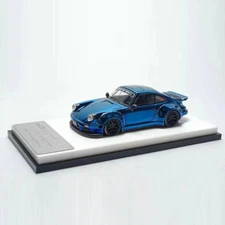 MC 1:64 Porsche RWB 930 Alloy Die-Cast Sport Vehicle Model Car- Chrome Blue