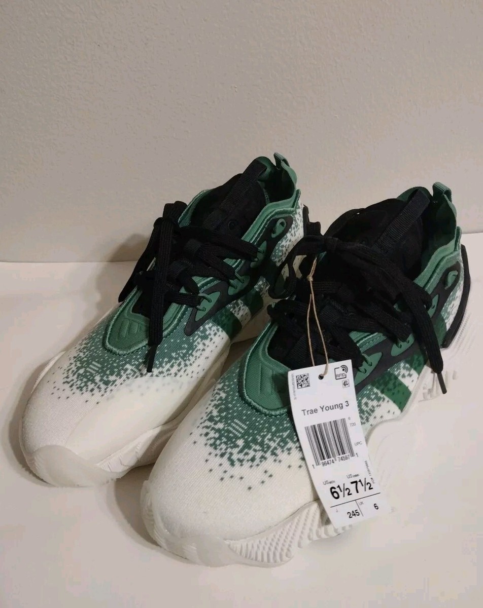 Adidas Trae Young 3 Low Grey/Green IE2703 Basketball Shoes -New