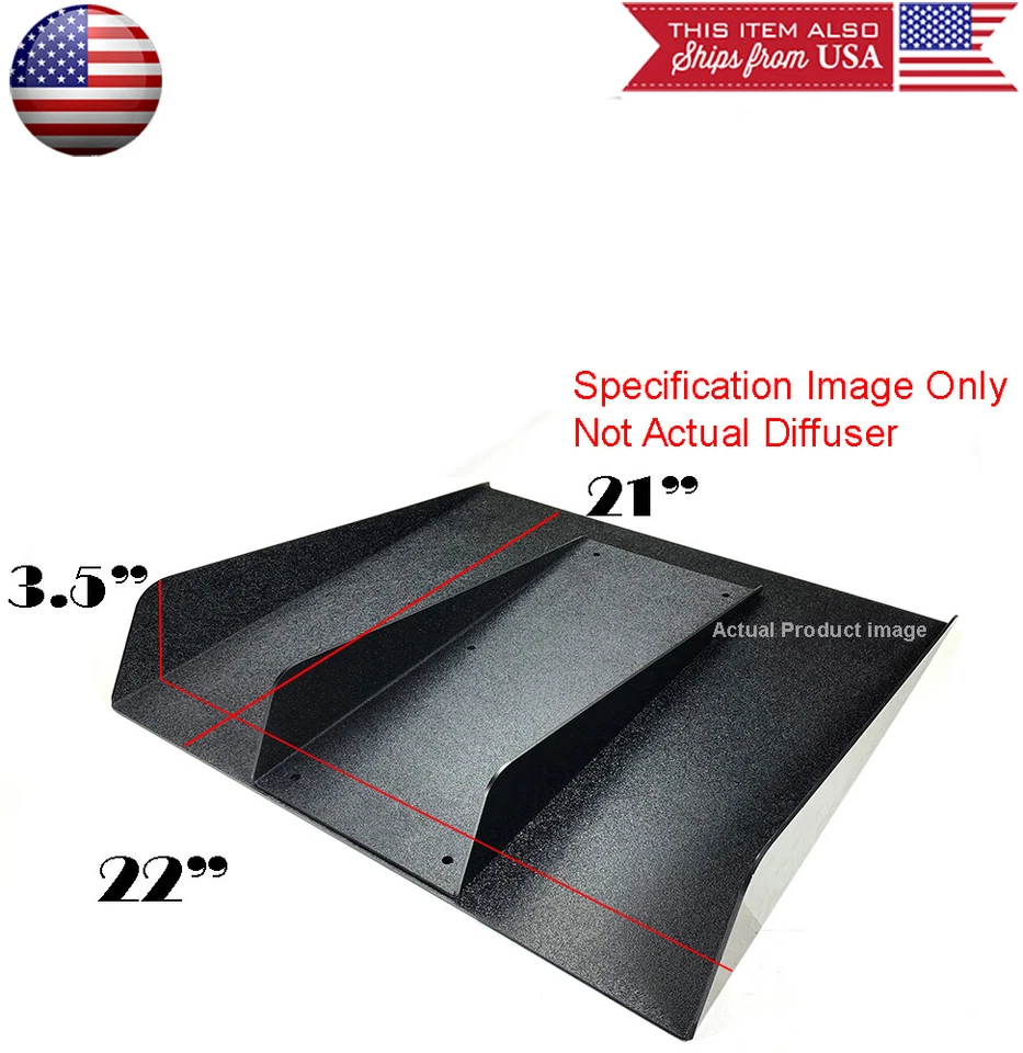 Divisor difusor alerón de parachoques 22" x 21" aleta de tiburón ala de ala para Hyundai Kia Foto 3 de 3