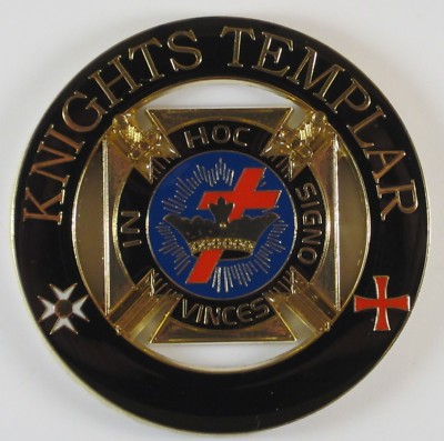Auto Emblem Knights Templar Cut Out Metal (SCA-1037) Freemason Mason Masonic
