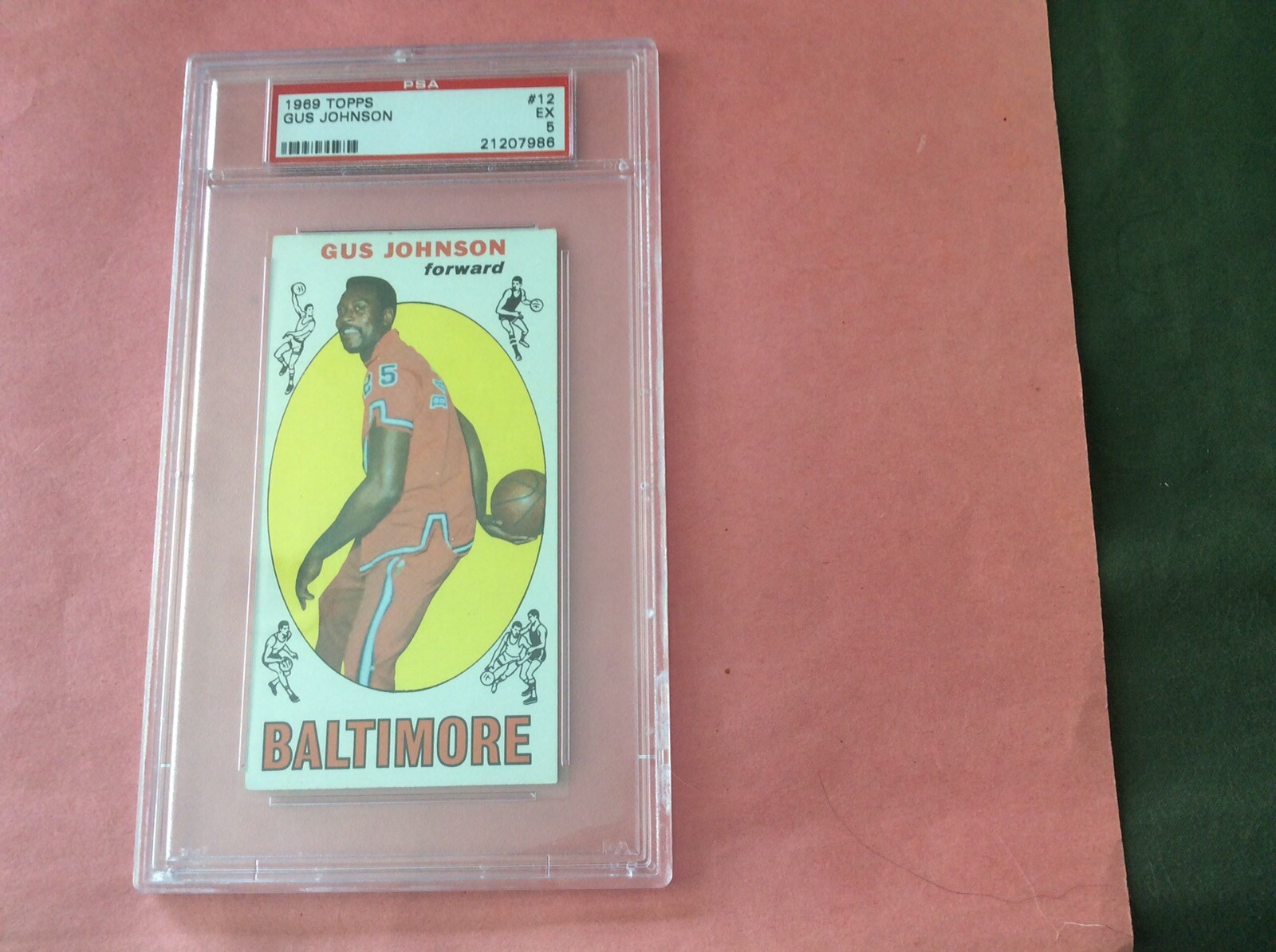 1969 Topps #12 Baltimore Bullets Gus Johnson  Rookie PSA 5 EX.