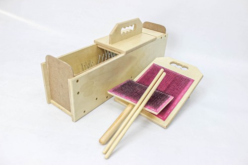 Wool Picker Carding Fiber Combing + Blending Board with Brush Hand Carding Kit