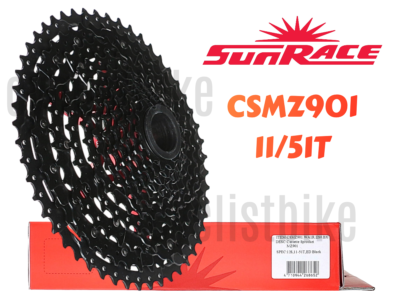 SunRace CSMZ901 11/51T Wide-Ratio Black Cassette 12Speed MZ901 NEW