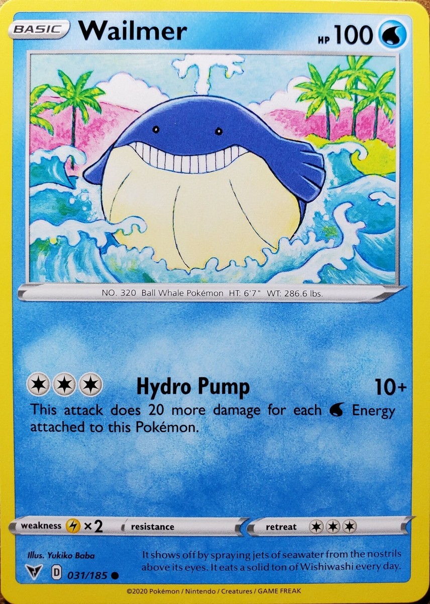 Wailmer 31/185 Pokemon Card - Vivid Voltage *Pack Fresh* | eBay