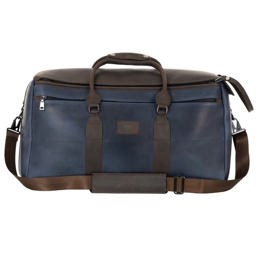 Bolso de Trompeta Doble/Triple de Cuero de KGUmusic Caballo Loco Azul Oscuro\Marrón - Imagen 2 de 9