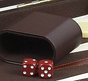 Cambor Elite Backgammon set 15" Complete with coordinated Dice cups & Dice - Picture 6 of 8