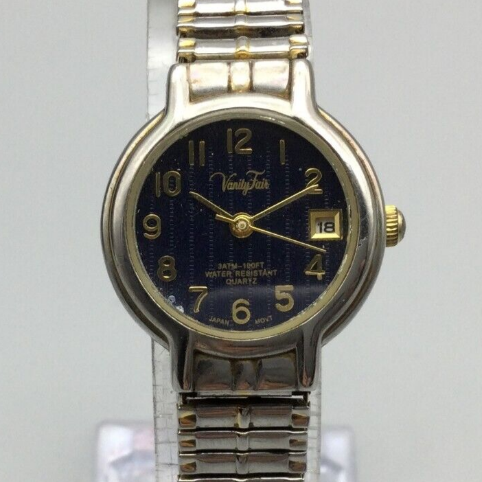 Vanity Fair Watch Women 23mm Gold Silver Tone Date Stretch  display picture 2